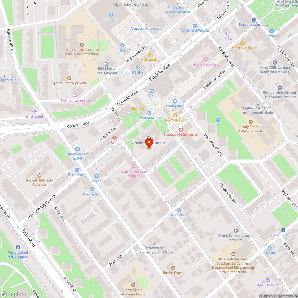 Kiszáradt fák bejelentés helye