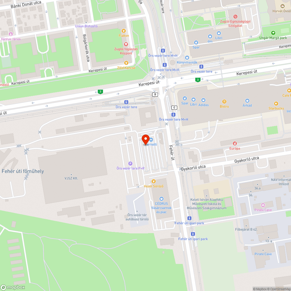 Rács bejelentés helye