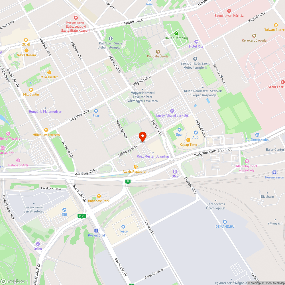 IX. kerület Máriássy utca járhatatlan járda bejelentés helye