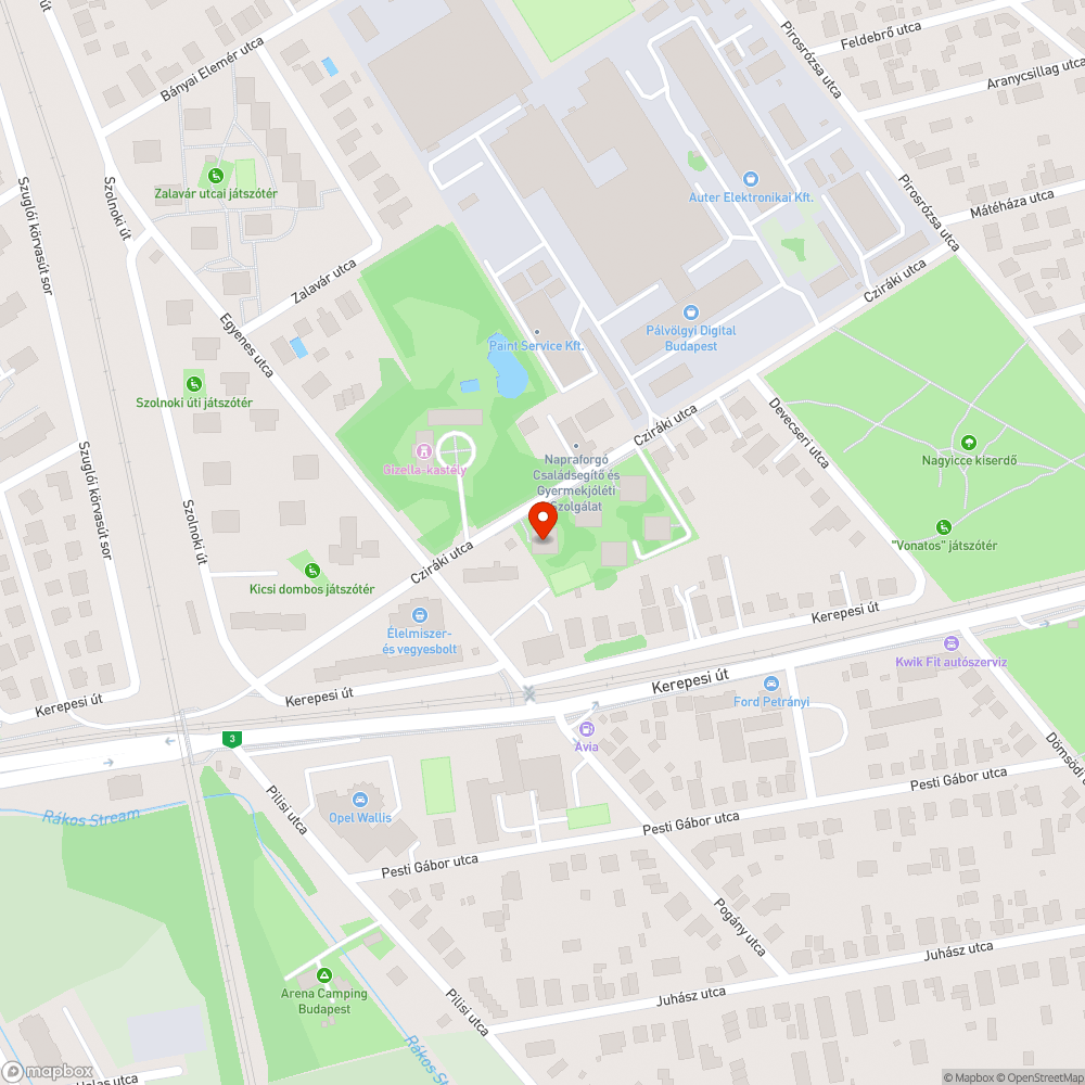 Elhagyott autó bejelentés helye