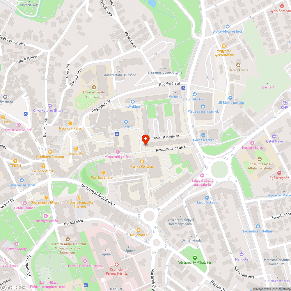 Megdőlt lánpaoszlop bejelentés helye