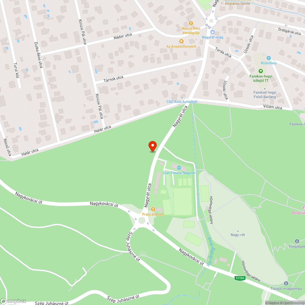 Nagyrét utcai szemét bejelentés helye