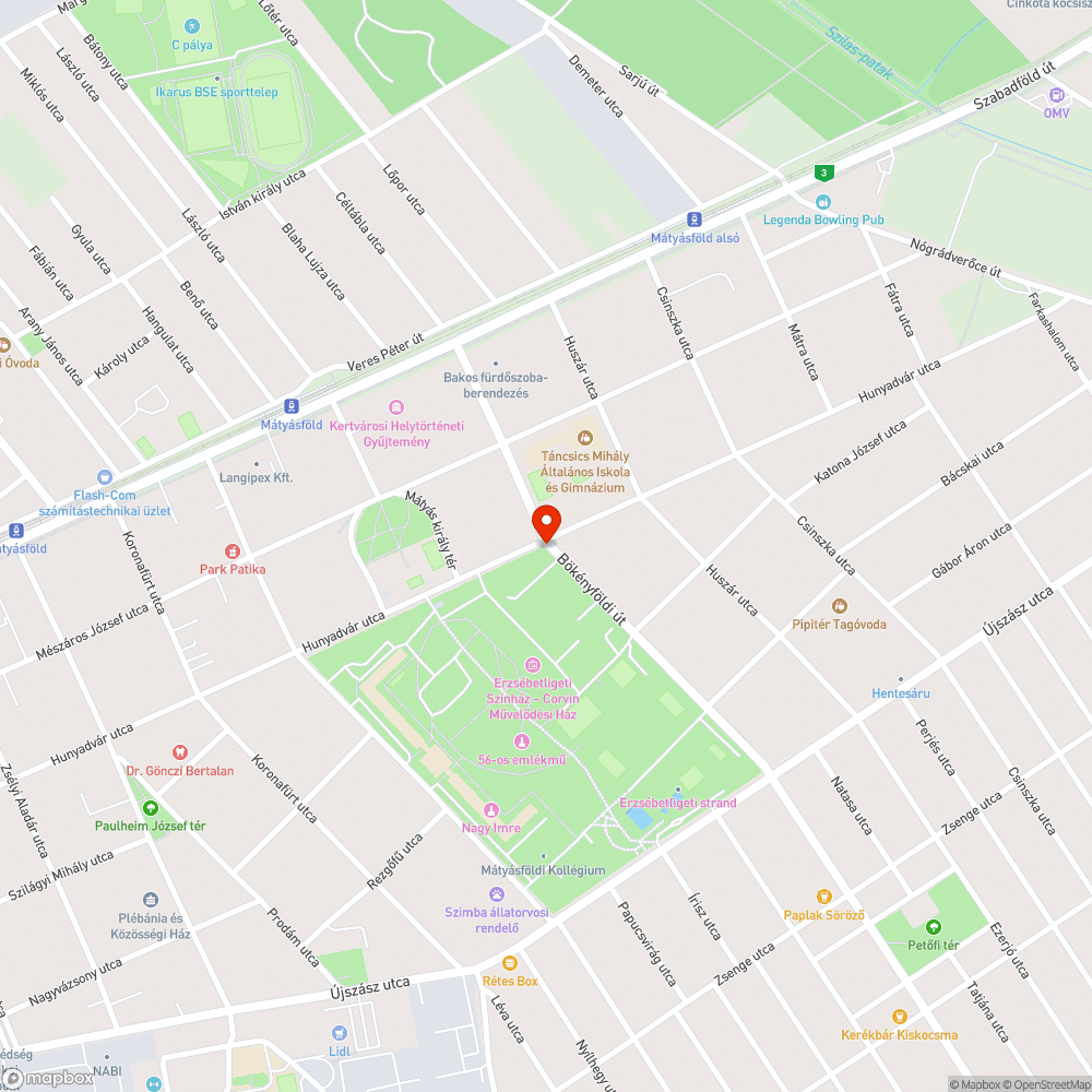 Kátyú a Hunyadvár és Bökényföldi út sarkán bejelentés helye