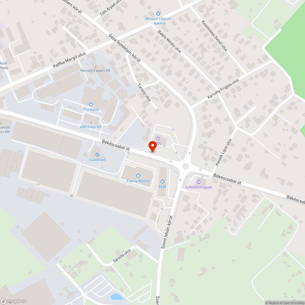 Fedett autóbusz megálló létesítés igénylése a Békéscsabai úton bejelentés helye