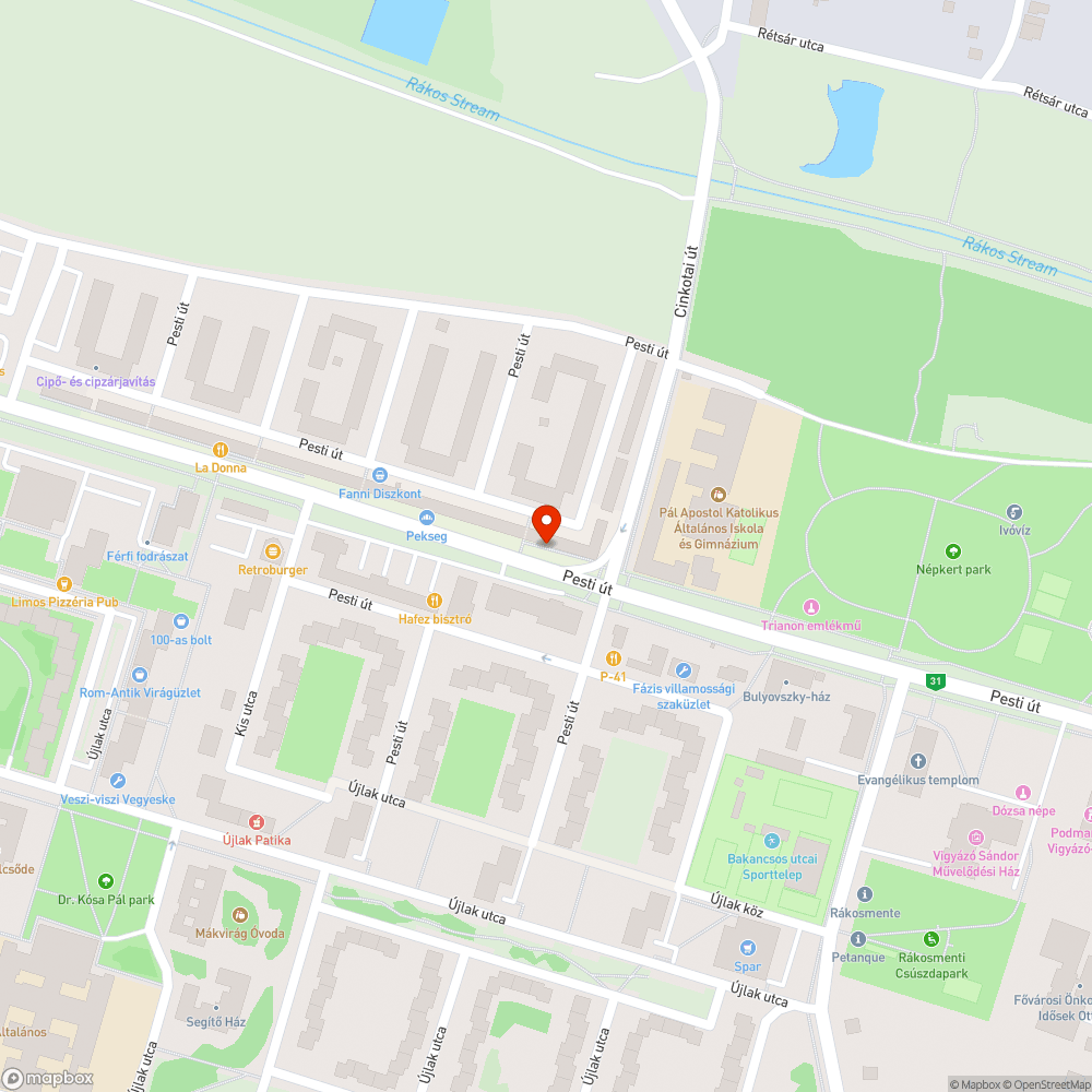 Kiszáradt fa bejelentés helye