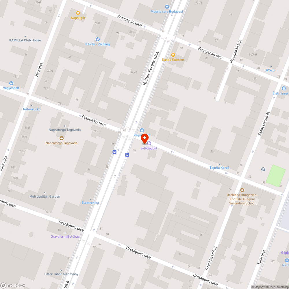 Bp, XIII Petnehazy utca 77/a -szemét bejelentés helye