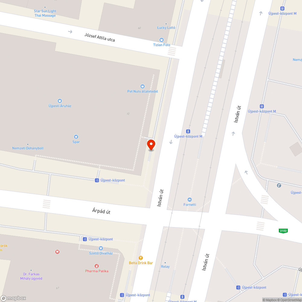 Rossz állapotú aluljáró lépcső Újpest-Központban bejelentés helye