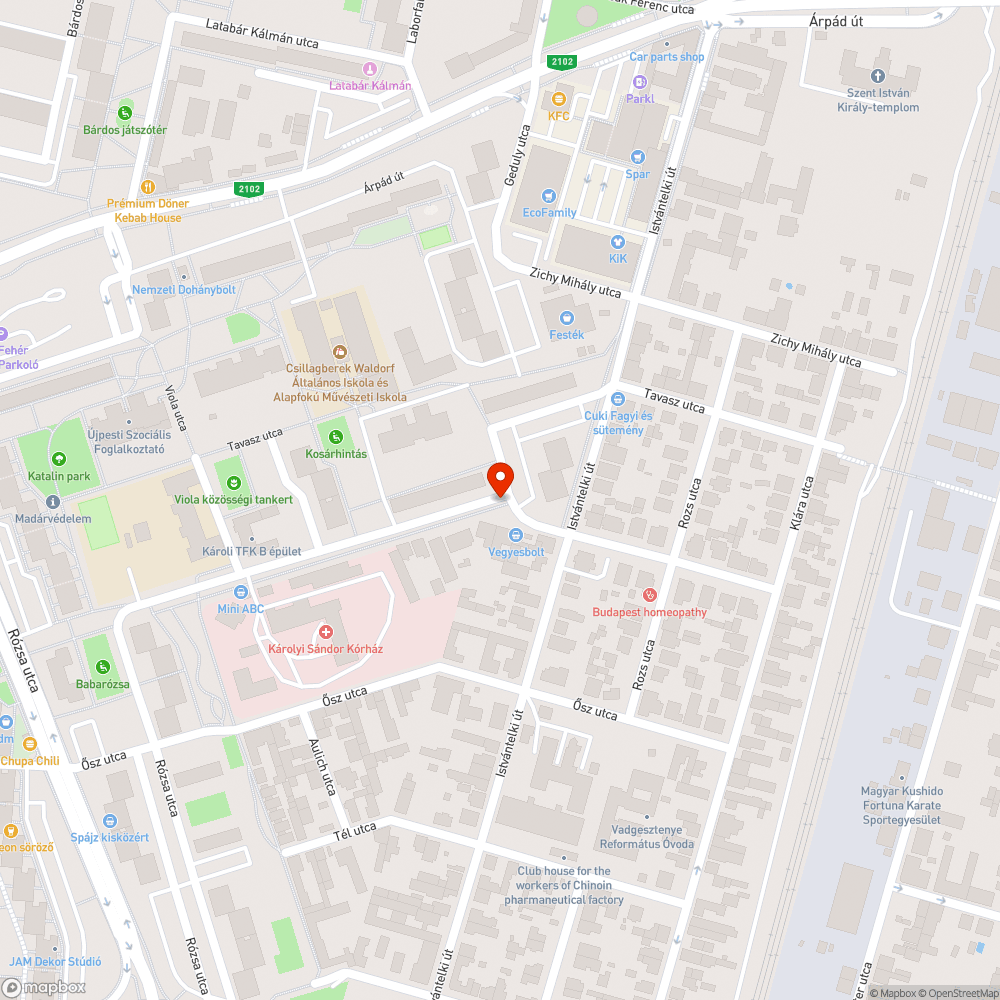 Kimaradt kátyú bejelentés helye