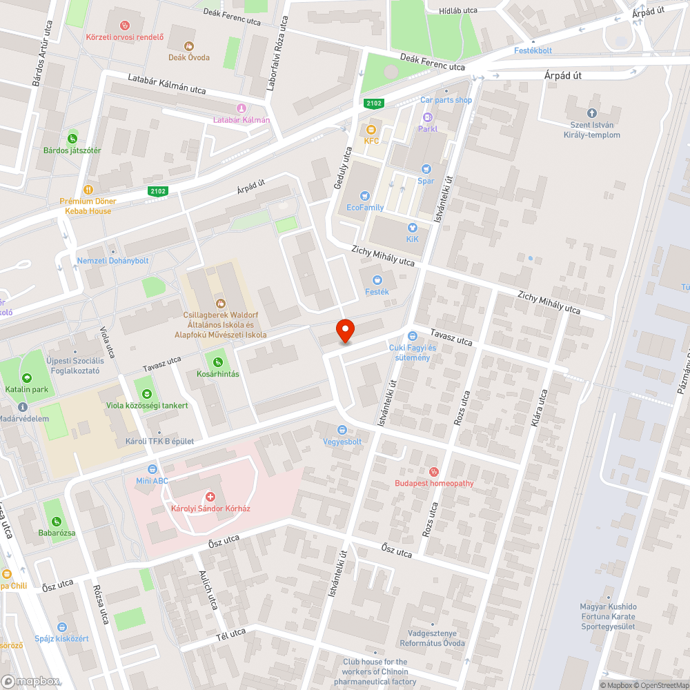 Kátyú bejelentés helye