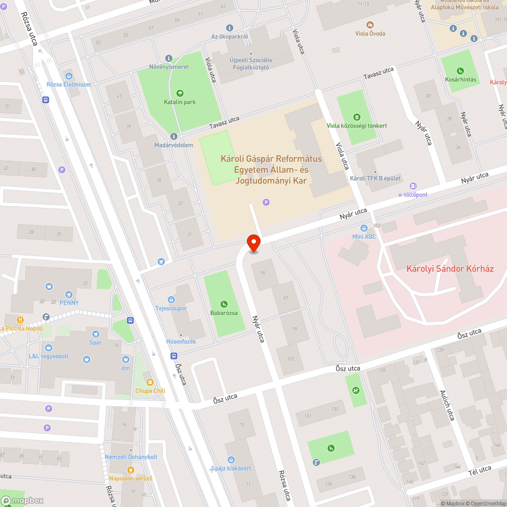 Kátyú bejelentés helye