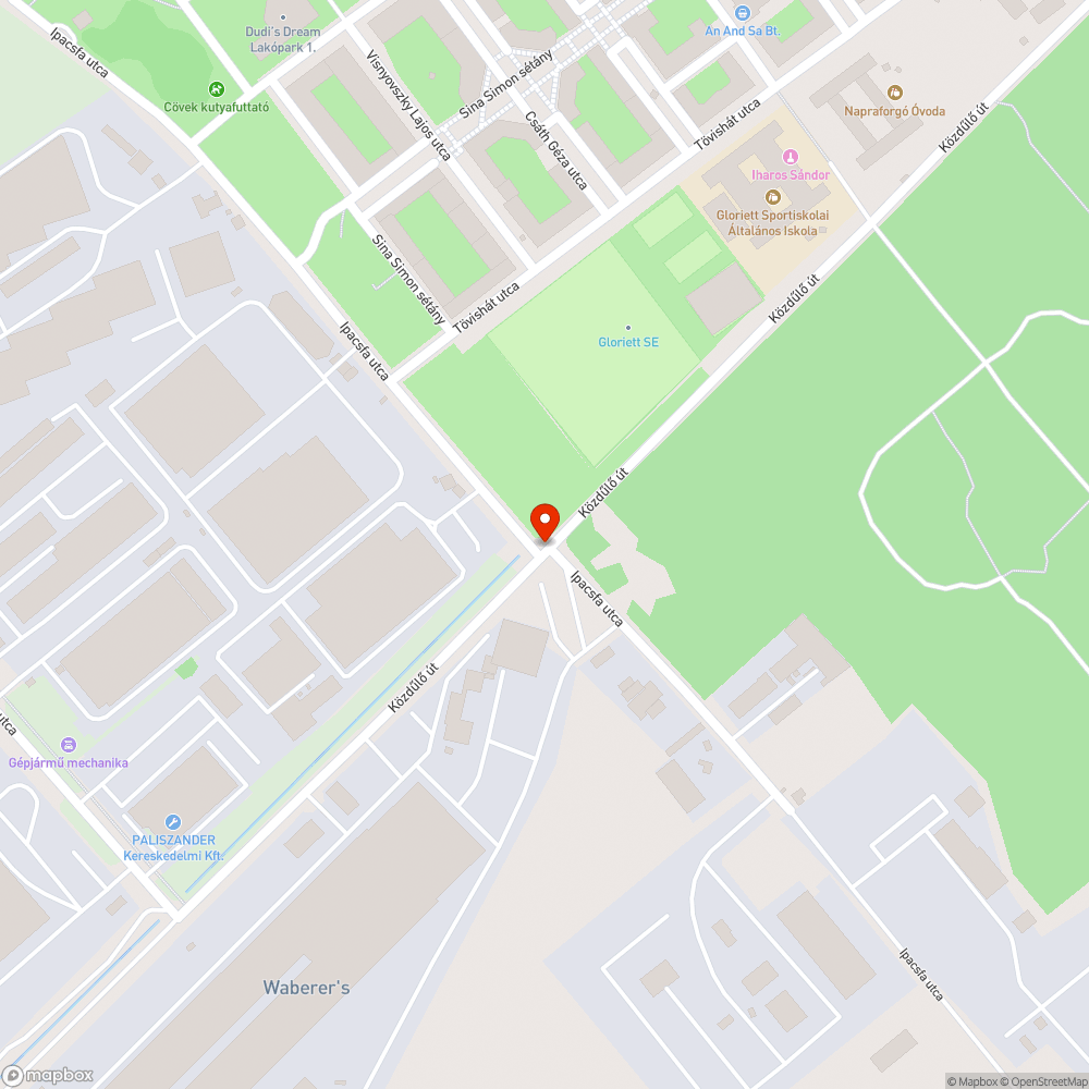 Főút kanyarodását jelző felfestés bejelentés helye