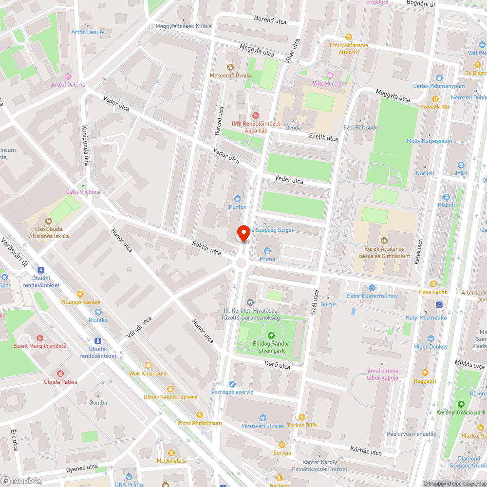 Sávszűkítő mesterséges akadály a Vihar u. 20. előtt bejelentés helye