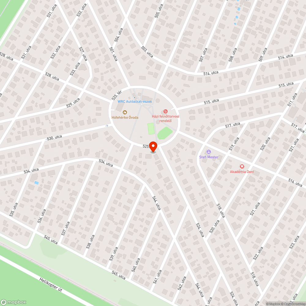 Zöldterületen parkolás az 525. téren bejelentés helye