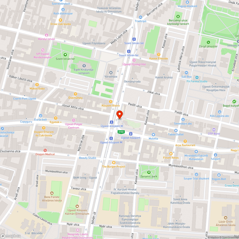 Hiányzó buszmegálló tető bejelentés helye