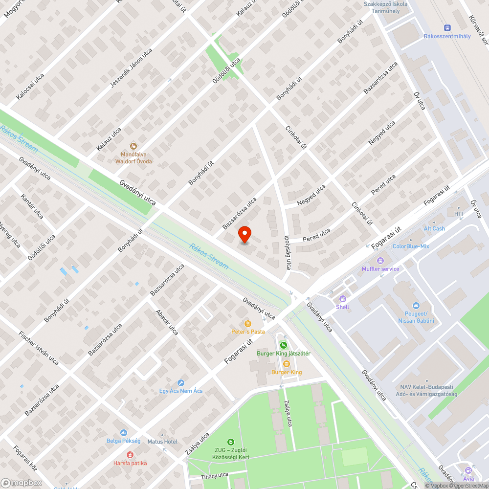 Mély kátyú bejelentés helye