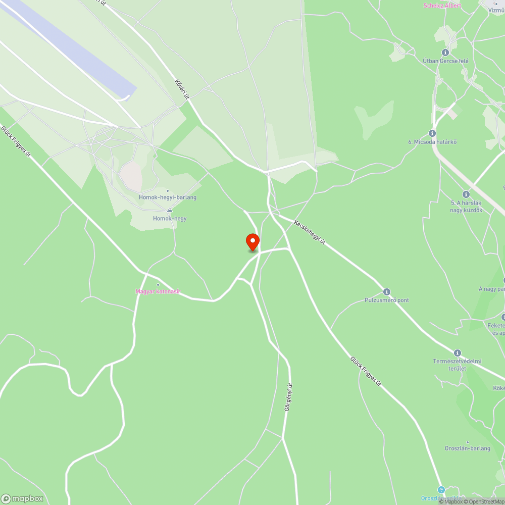 Megrongált pihenő bejelentés helye