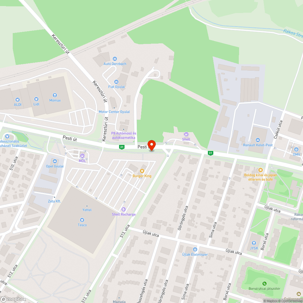 Üveg bejelentés helye