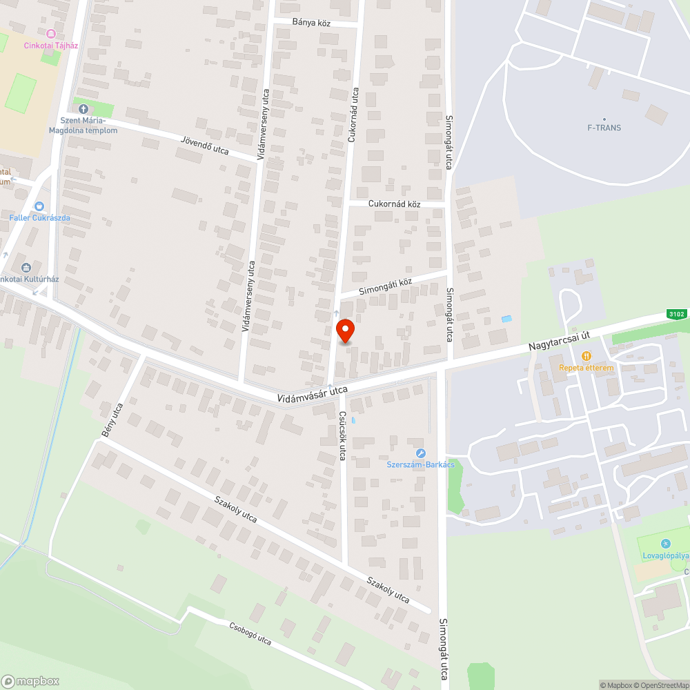 Hatalmas, mély kátyú a Cukornád utcaban bejelentés helye