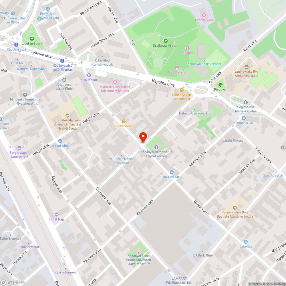 Bokáig érő kavics és por az úttesten bejelentés helye