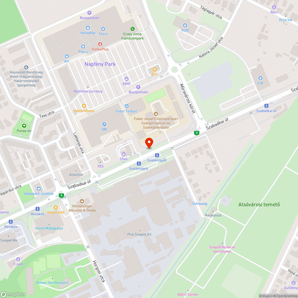 Zebrán összefolyó víz a Szabadkai úton bejelentés helye