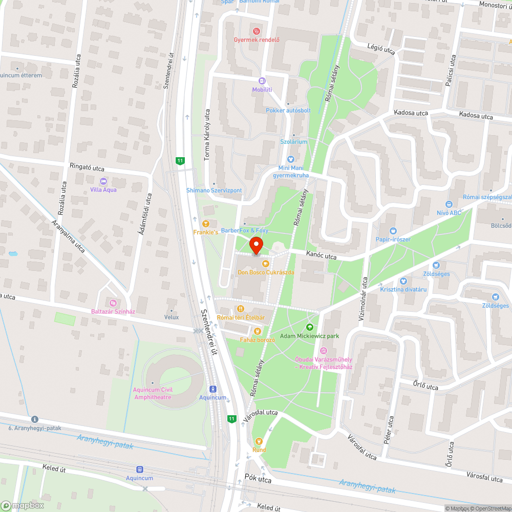 Közvilágítás hiánya a Római téren bejelentés helye