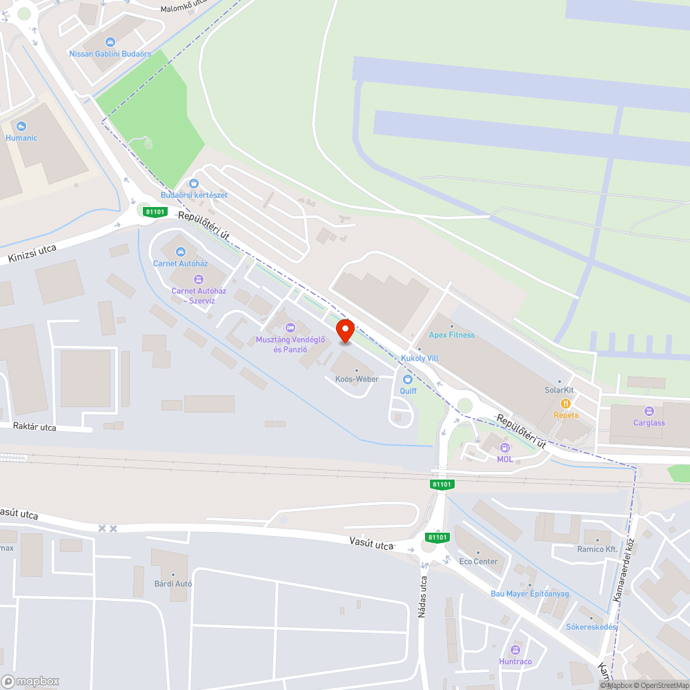 Elhagyott autó bejelentés helye