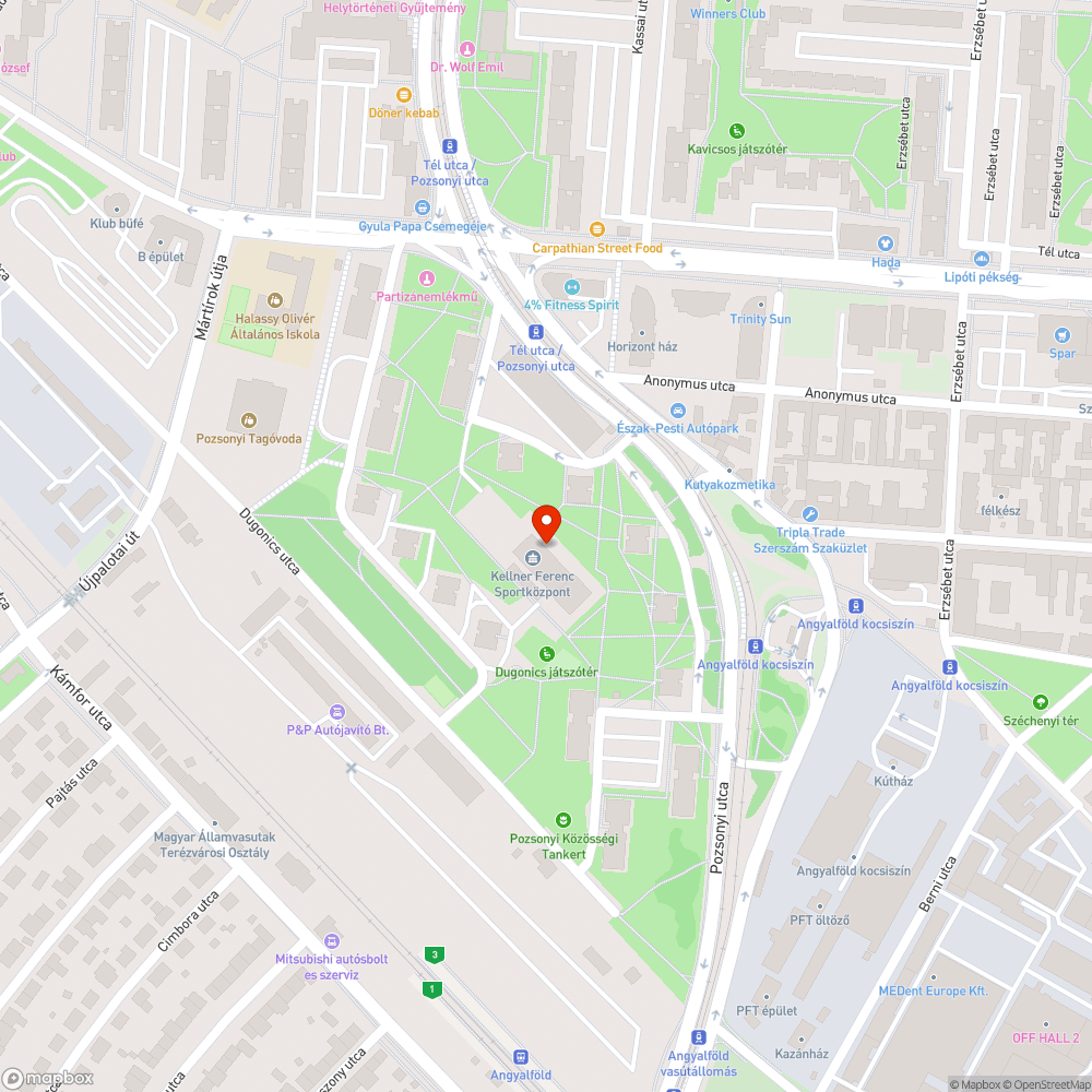 Angyalföldi Kocsiszín bejelentés helye