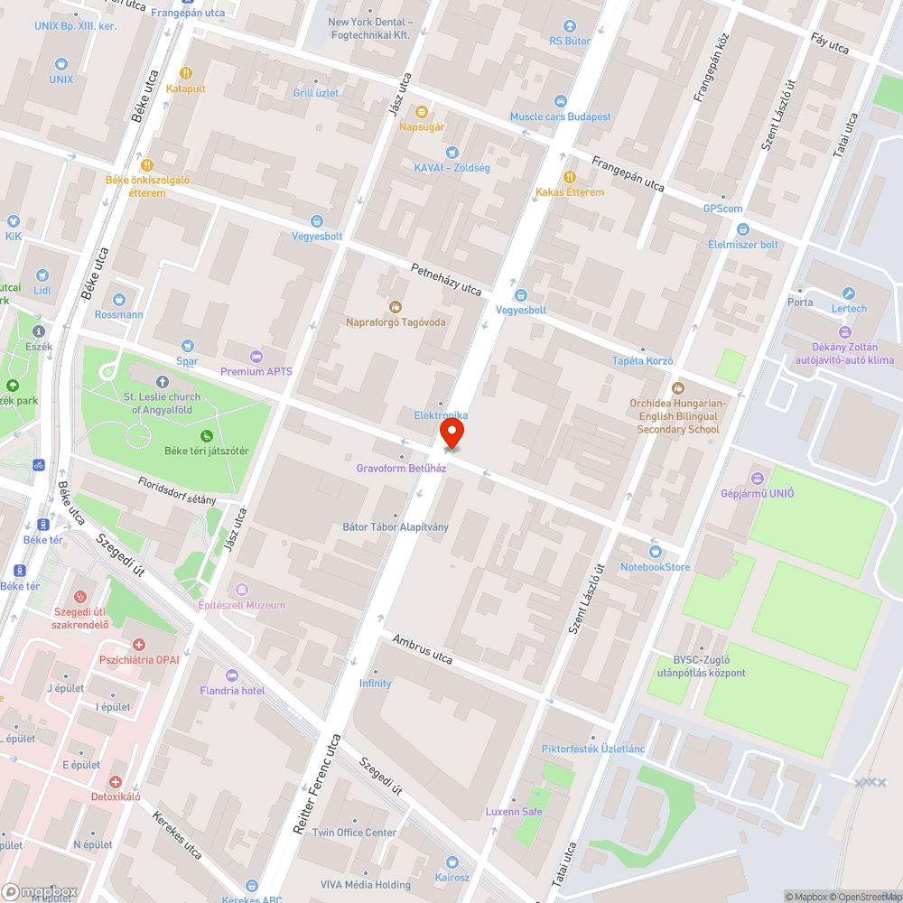 Összeragasztott utcatábla bejelentés helye