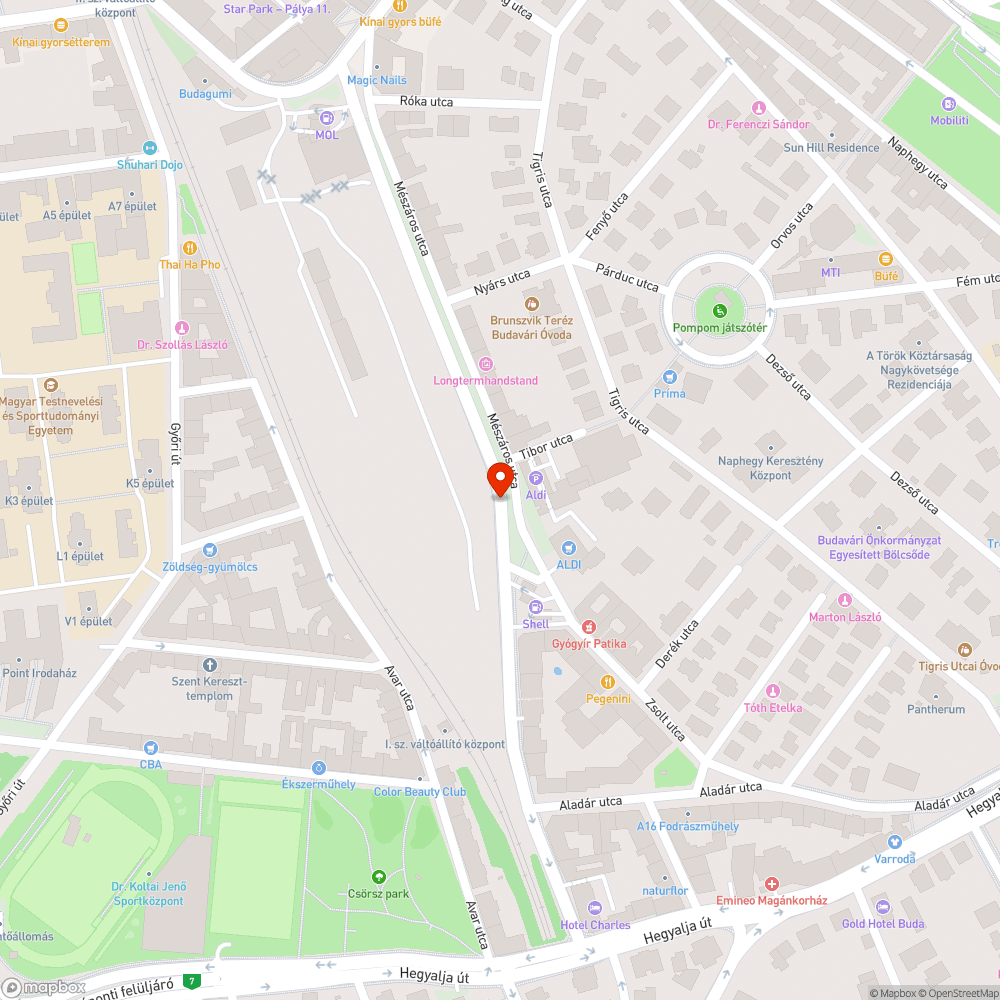 Kátyú a Mészárosi MOL mellett bejelentés helye