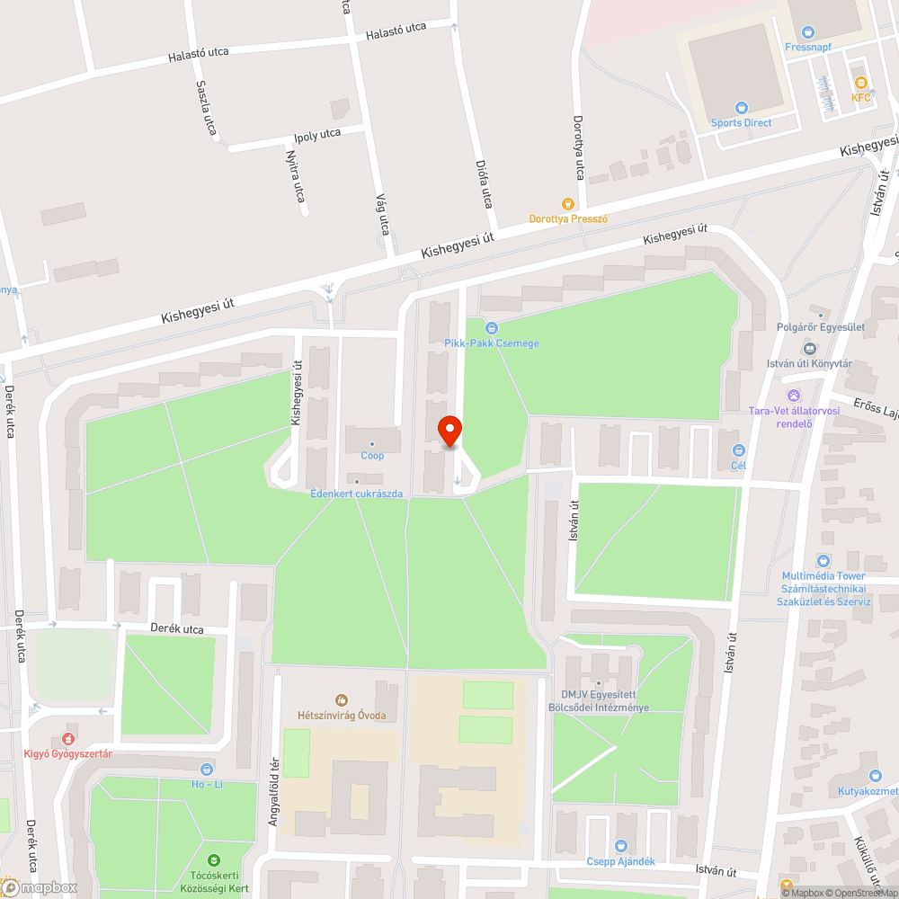 Felbontott életveszélyes járda bejelentés helye