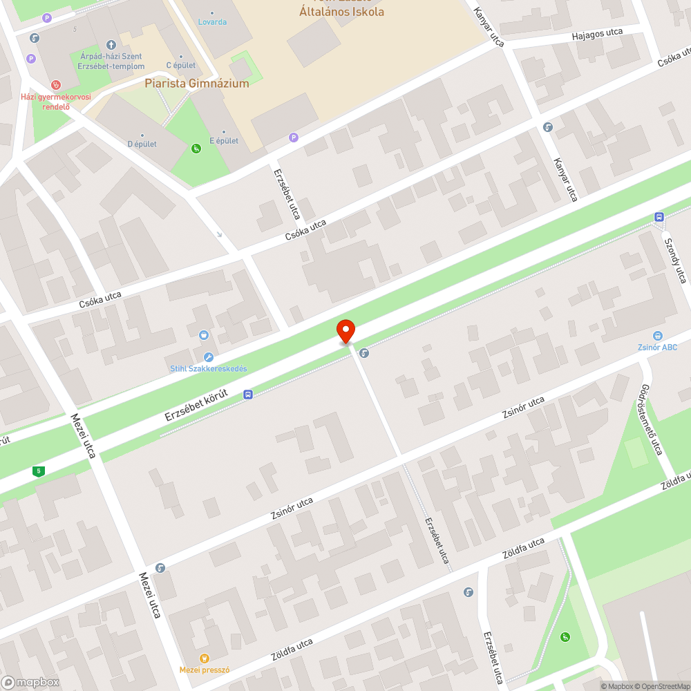 Illegális szemét lerakás az Erzsébet körúton bejelentés helye