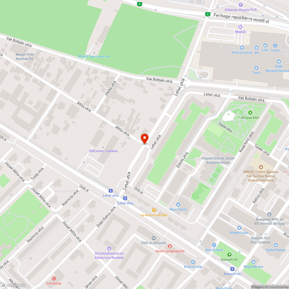 Összetört autó bejelentés helye