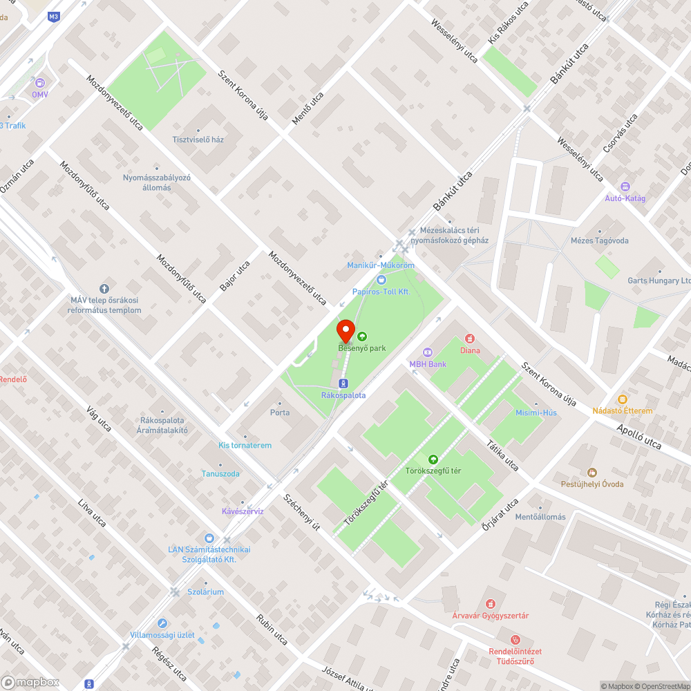 Besenyő park padjainak javítása és a szemét eltakarítása bejelentés helye