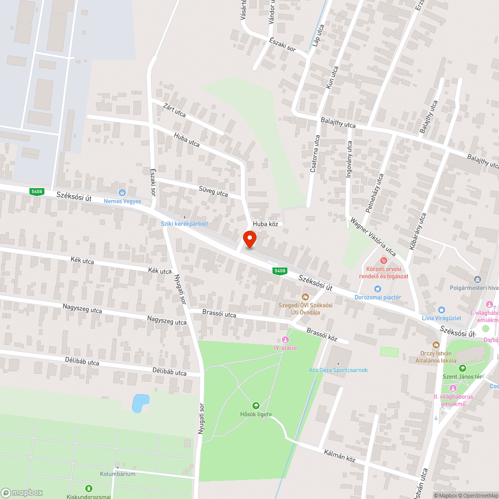 Balesetveszélyes lyuk a kerékpárúton - Széksósi út bejelentés helye