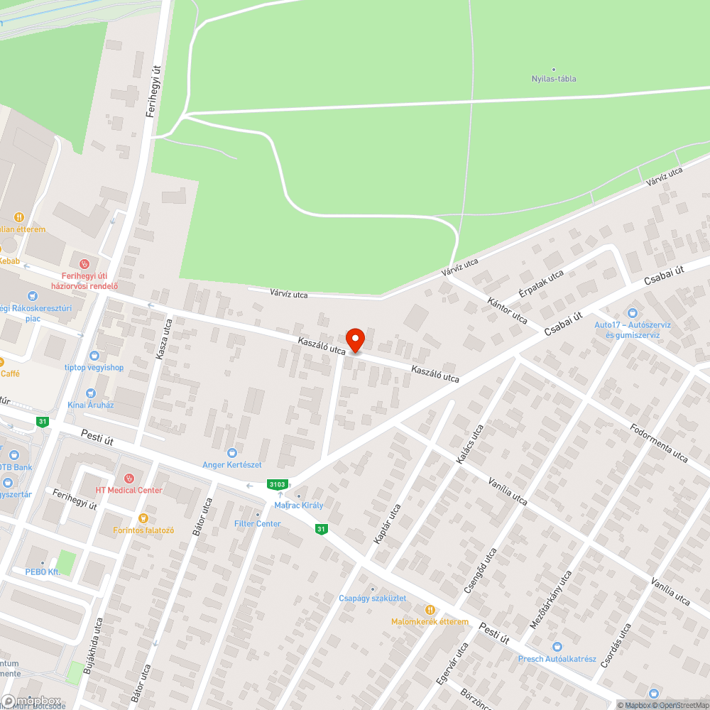 Lyukak bejelentés helye