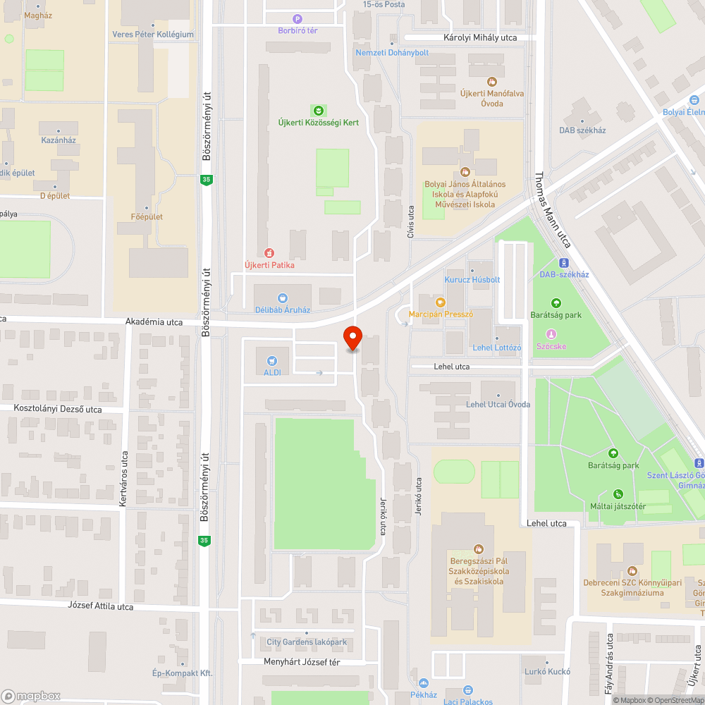 kátyú bejelentés helye