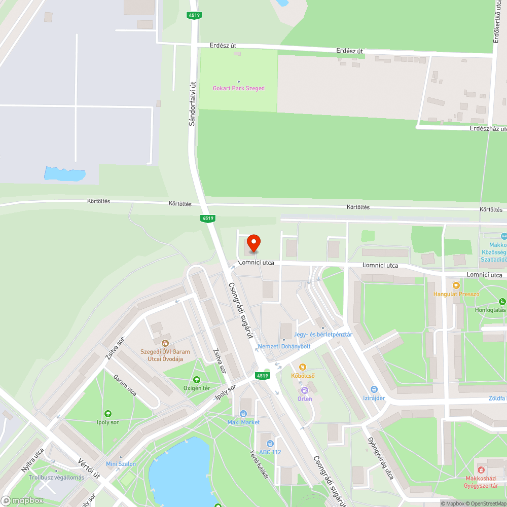 Sándorfalva felől érkező trágya szag bejelentés helye