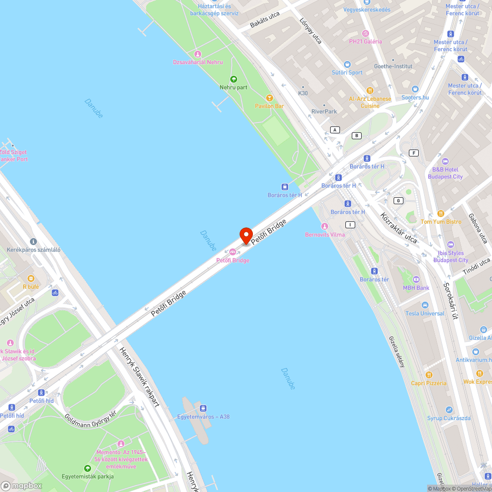 10-es sebességkorlátozás a 4-6  vonalán Petőfi híd / Dél - Buda felé / bejelentés helye