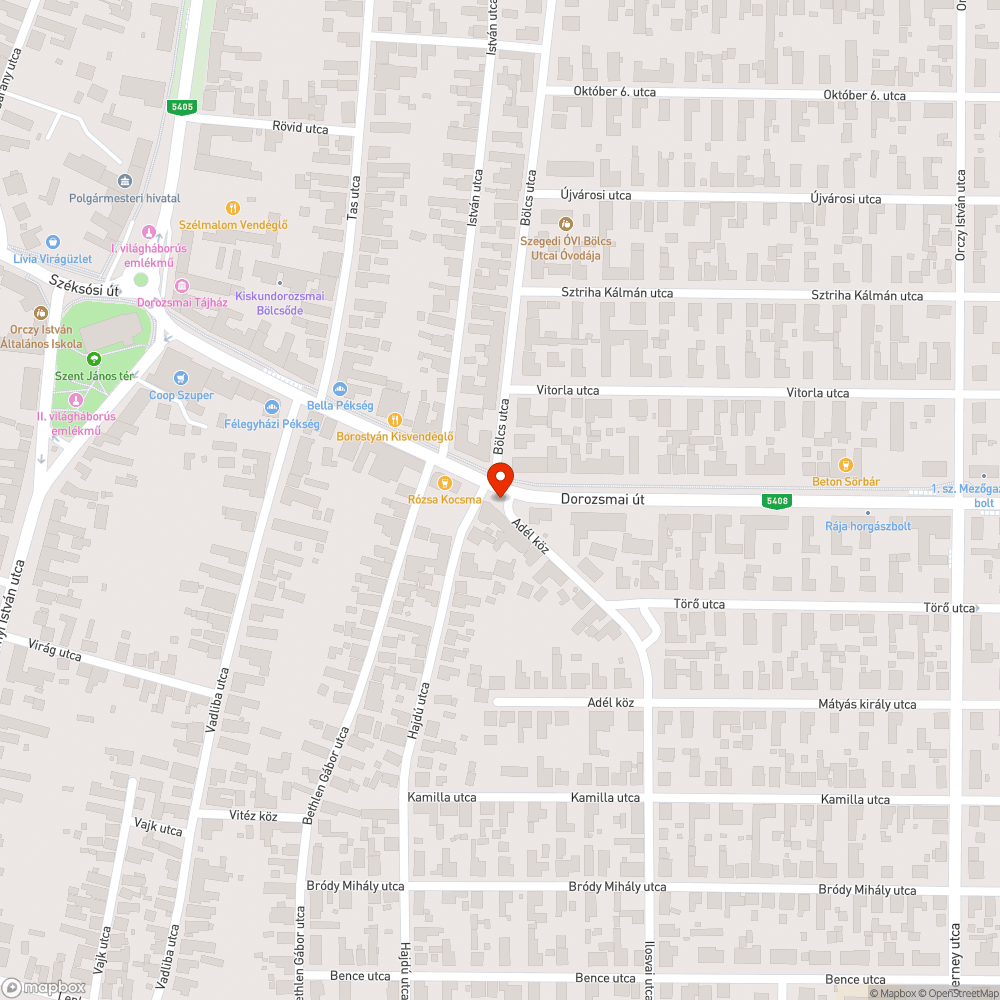 Elhasználódott aknafedél a Dorozsmai útón 1.2 bejelentés helye