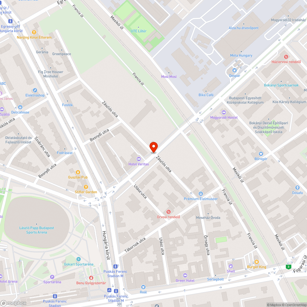 Kezdődő kátyú bejelentés helye