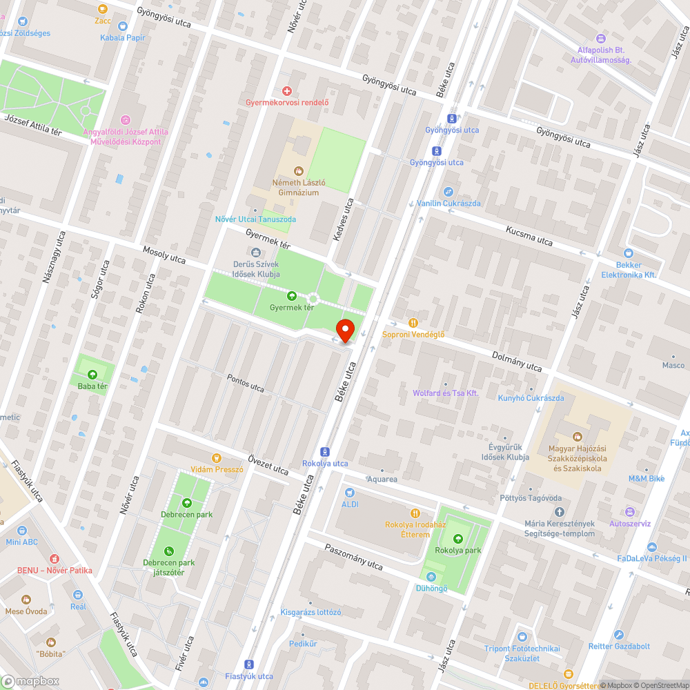 Beszakadt parkolófelület bejelentés helye