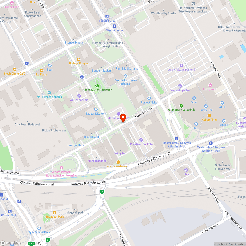 IX. kerület Máriássy utca szemét bejelentés helye