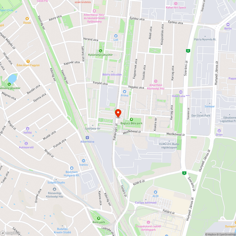 elhagyott bicikli(váz) Albertfalván bejelentés helye