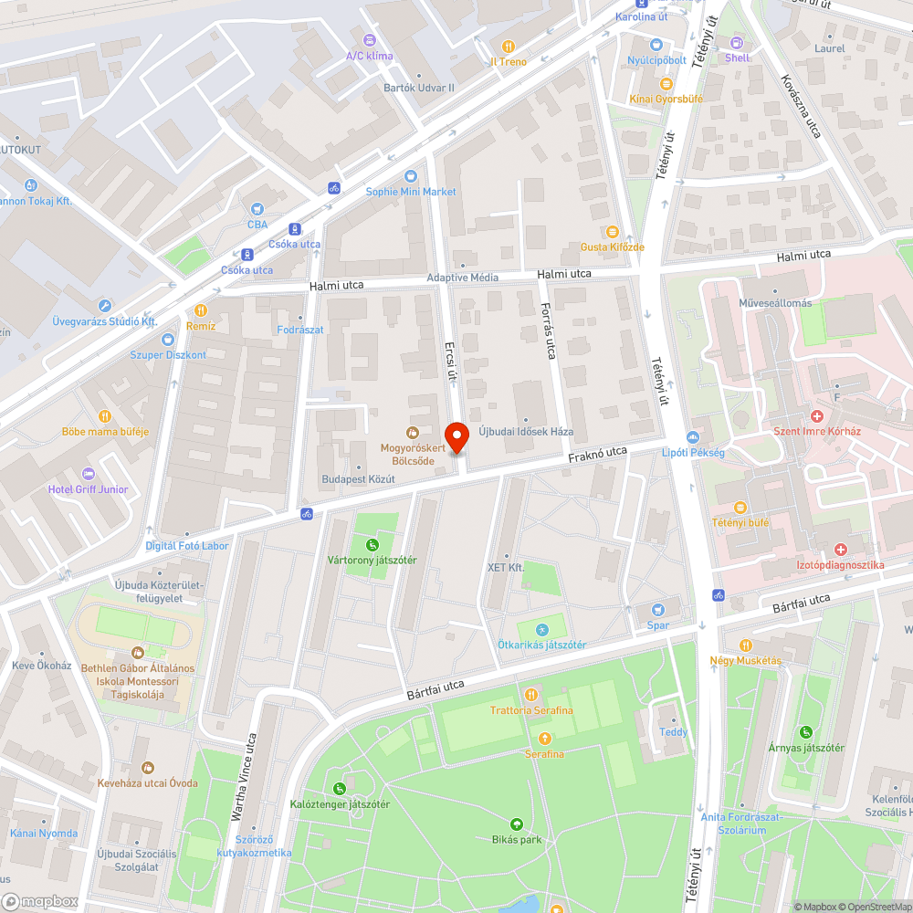 Ercsi és Fraknó utca sarkán szemét bejelentés helye