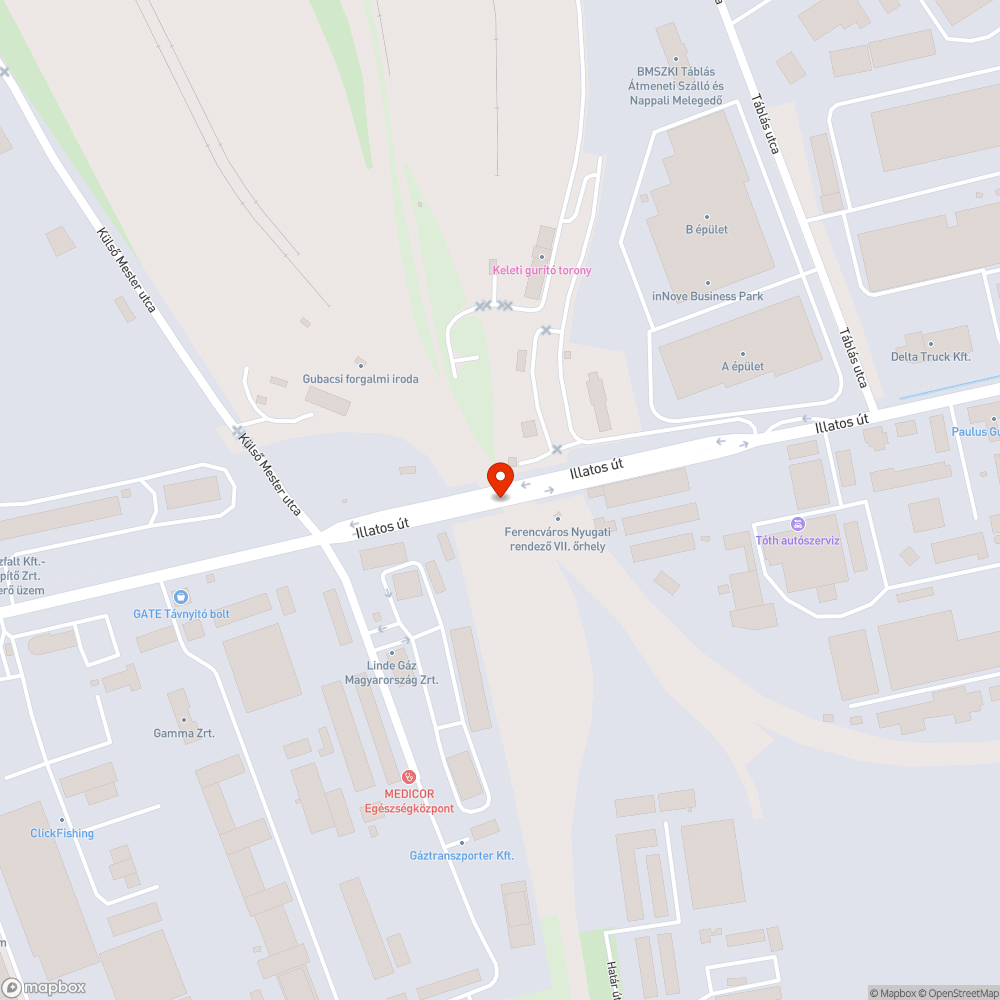 Derékig érő gaz bejelentés helye