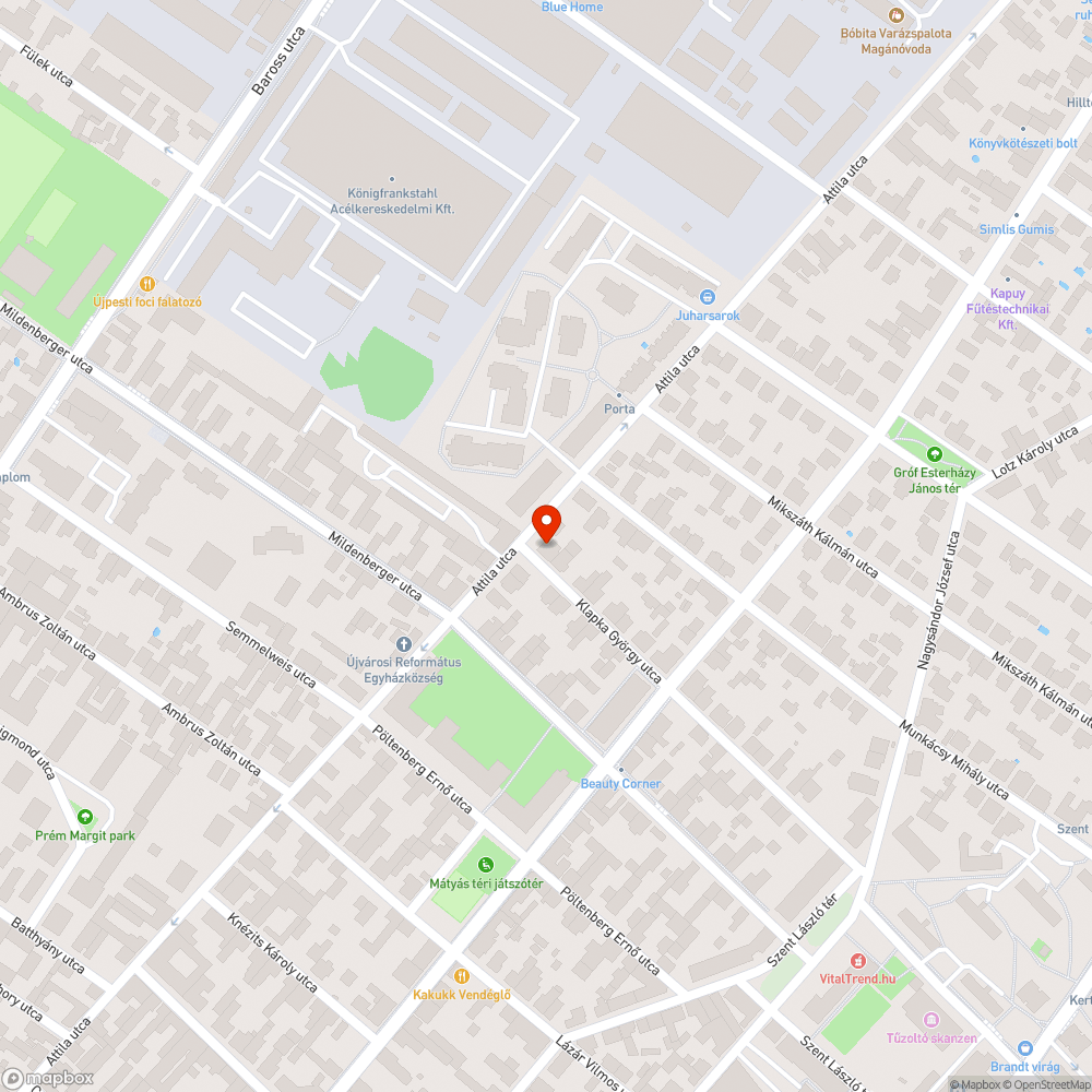 Kátyú az úttesten bejelentés helye