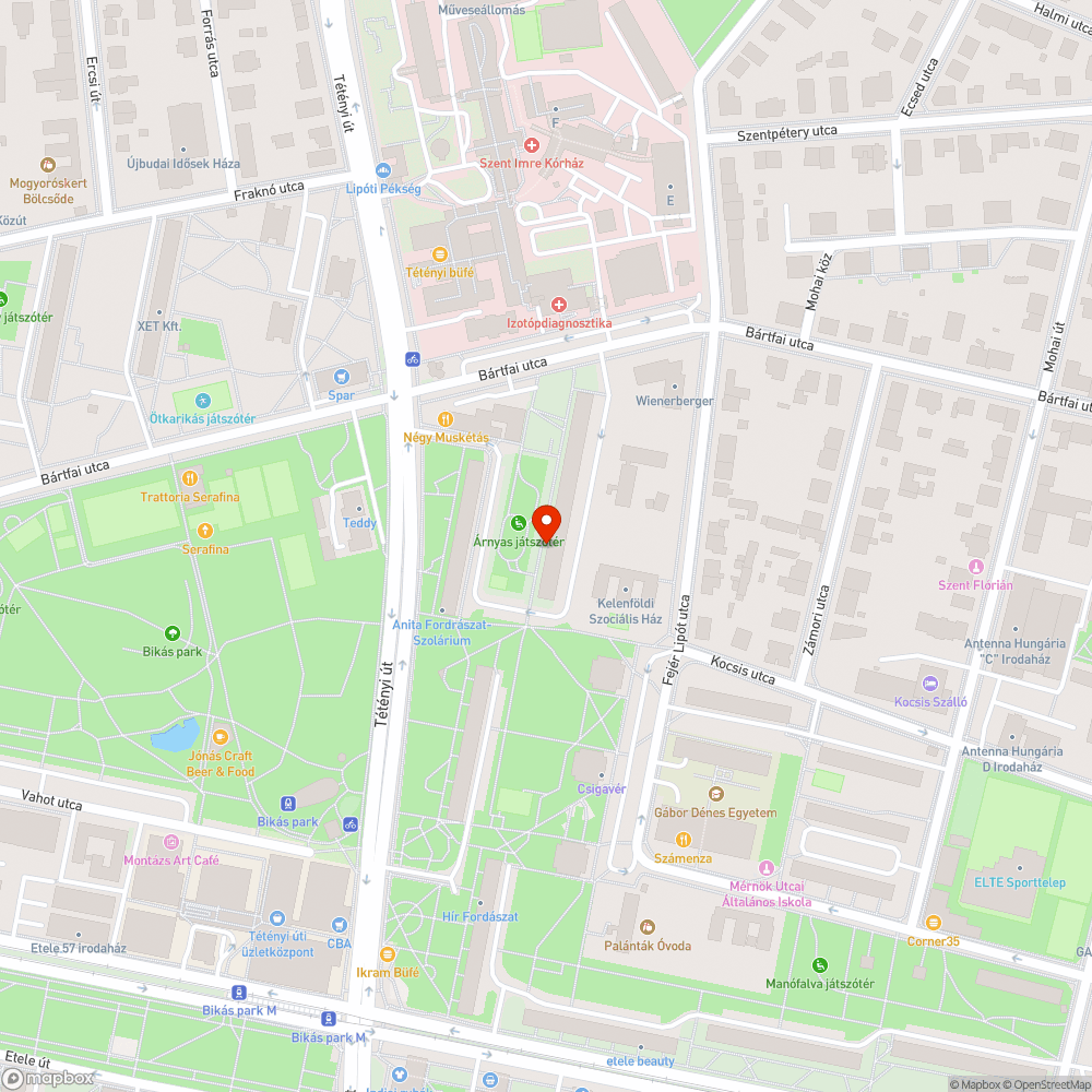 Madárürülékkel szennyezett játszótéri pad bejelentés helye