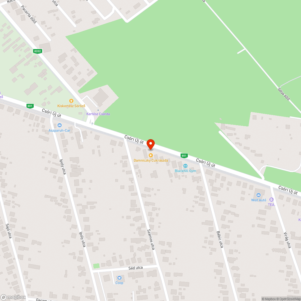 Új Csóri út bicikli elvalasztas bejelentés helye