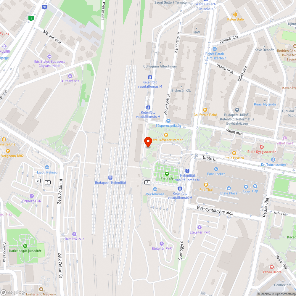 Kelenföldi pályaudvar bejelentés helye