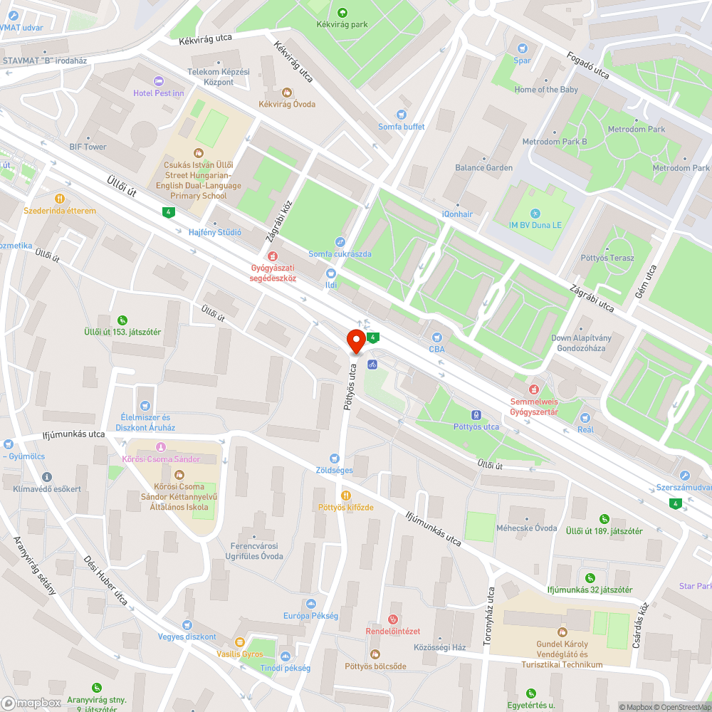 Pöttyös utcai metrómegálló bejelentés helye